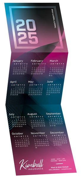 Color Block Tri Fold Calendar