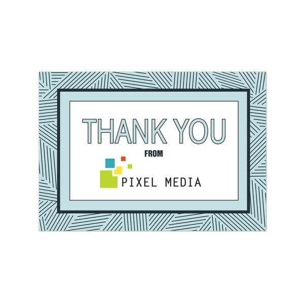 Geometric thank you note card with business logo