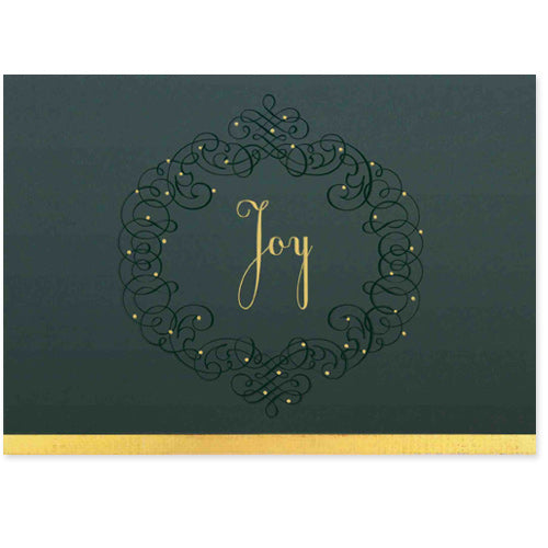 Green Joy Wreath Holiday Card