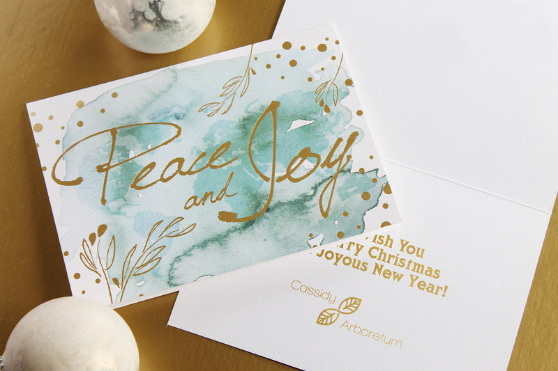 Watercolor Peace and Joy Holiday Card