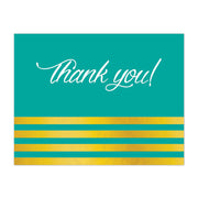 Teal and gold business thank you card