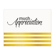 Business appreciation note card with gold foil stripe design