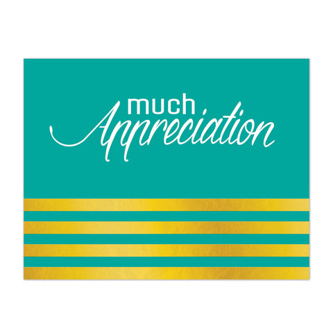 Teal and gold business appreciation thank you card