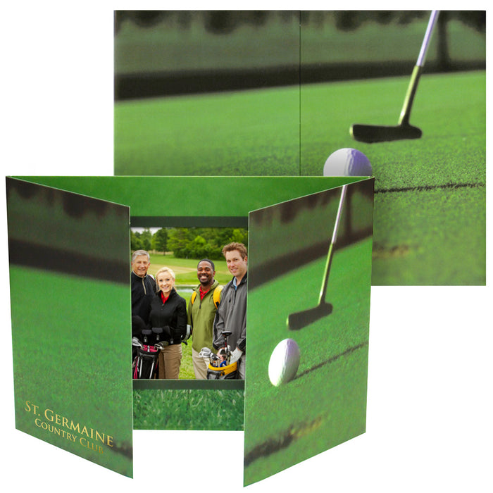 Personalized Golf Gatefold Photo Folder for Horizontal 4x6 or 5x7 Prints