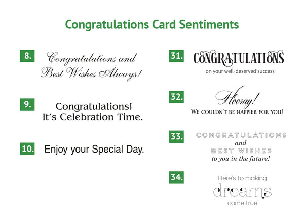 Business congratulations card sentiments