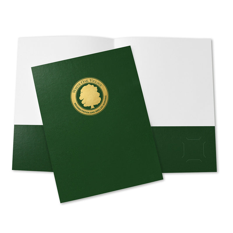 Green Gloss 9x12 Presentation Folder - Foil Stamped