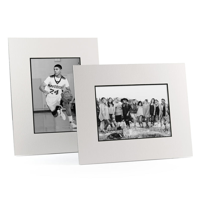Cream With Black Core Mat Board Picture Frames for 4x6, 5x7, 8x10 - Blank