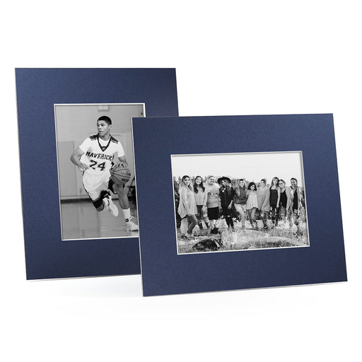 Blank blue mat board frames