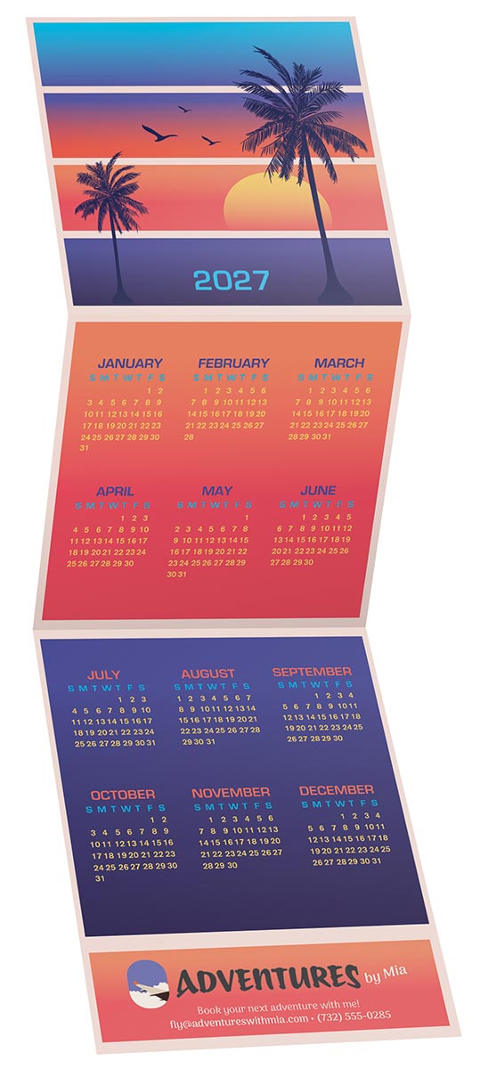 Beach Tri Fold Calendar