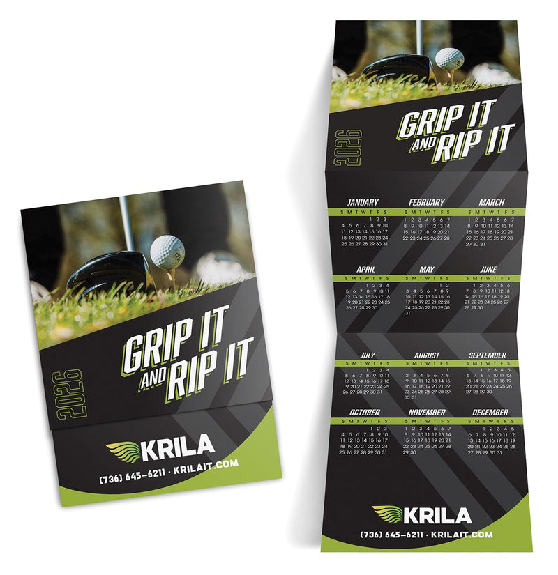 Golf Tri Fold Calendar