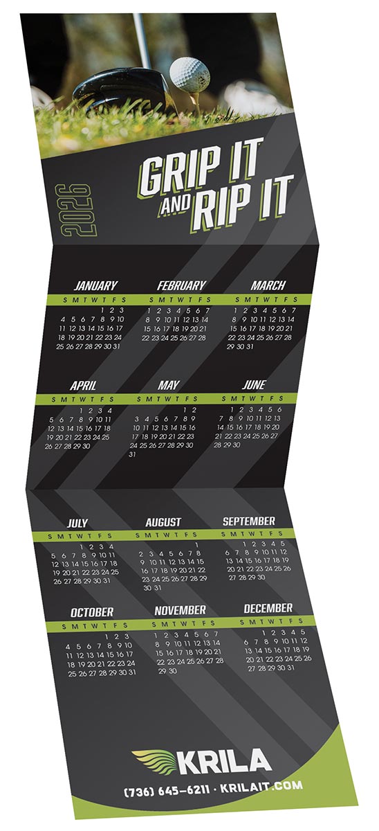 Golf Tri Fold Calendar