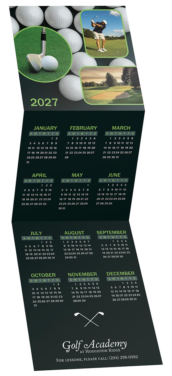 Golf Tri Fold Calendar