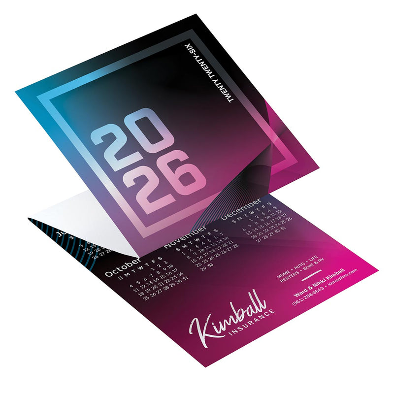 Color Block Tri Fold Calendar
