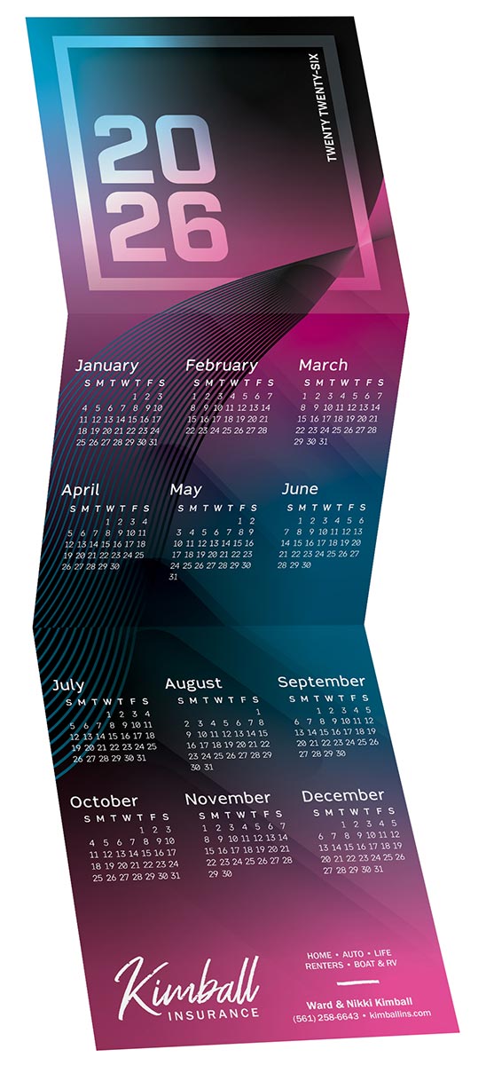 Color Block Tri Fold Calendar