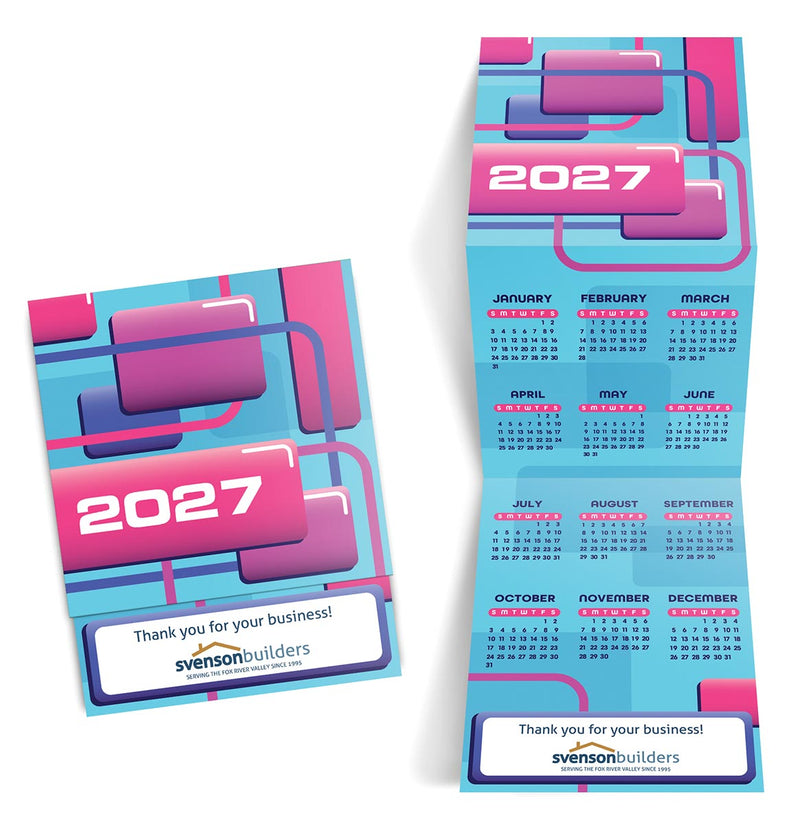 Color Block Tri Fold Calendar