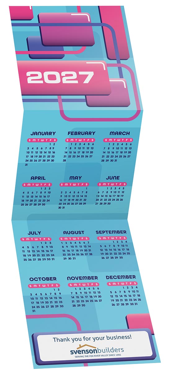 Color Block Tri Fold Calendar
