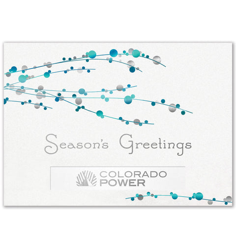 Turqoise Berry Branches Holiday Card