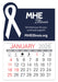 Calendar for January 2026 with a white ribbon symbol on a blue background, featuring MHE Illinois text.