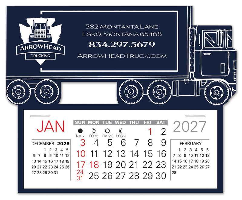 Semi Truck Easy Stick Calendar