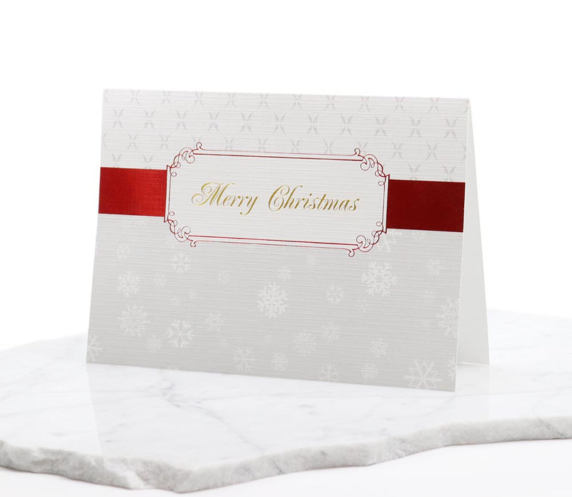 Red Christmas Ribbon Holiday Card