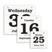 Daily calendar pads for promotional wall calendars with tear-off pages.