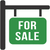 Real estate for sale sign icon