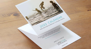 Custom printed z-folder marketing mailer, tri-fold promotional calendar