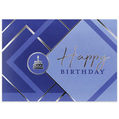 Silver Birthday Cake Greeting Card