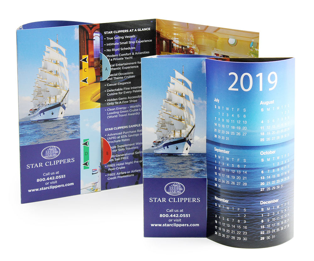 Custom printed 3D pop-out Wave calendars for a sailing company