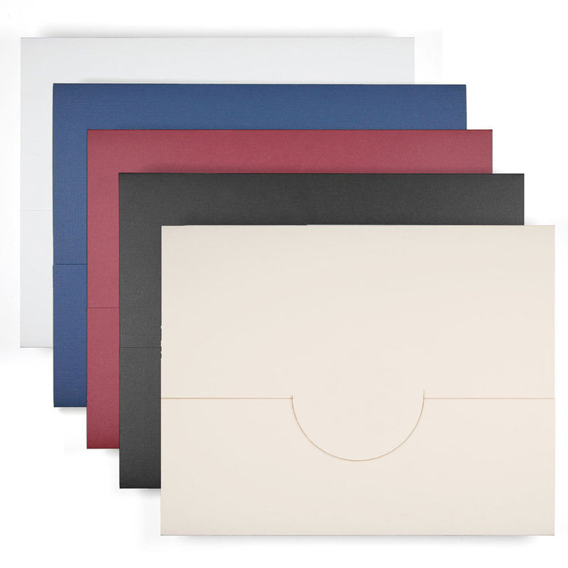 All folder colors in white, blue, burgundy, black, and off-white.