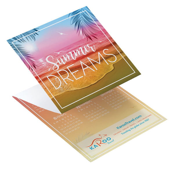 Summer beach trifold calendar with company imprint