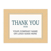 Gold grid thank you card for company logo