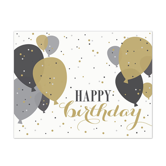 Gold Balloons Birthday Card