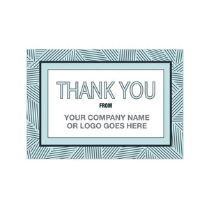 Geometric light blue thank you card for businesses