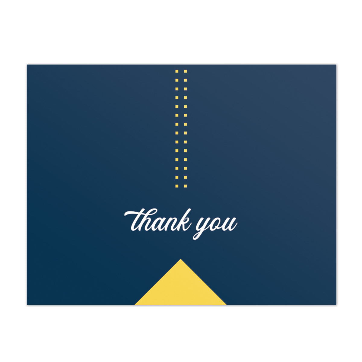 Minimalistic and geometric blue and yellow business thank you card design