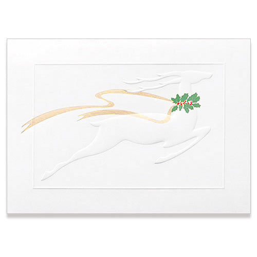 Embossed Reindeer Holiday Card