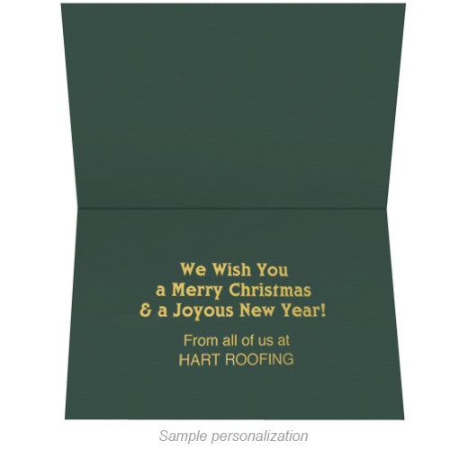 Gold Poinsettia Holiday Card