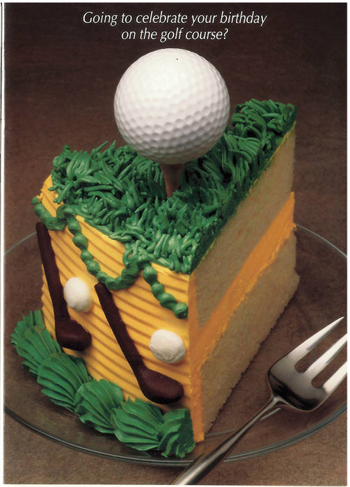 Slice of Cake Golf Birthday Card