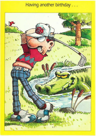 Hazards Golf Birthday Card