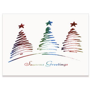 Rainbow Trees Holiday Card