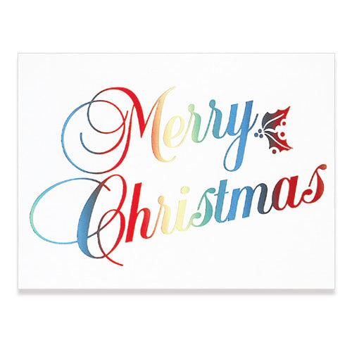 Rainbow Merry Christmas Holiday Card