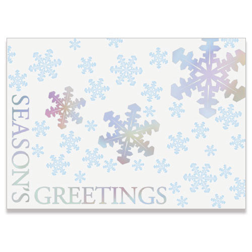 Holographic Snowflakes Holiday Card