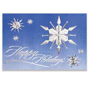 Raised Snowflakes On Blue Holiday Card