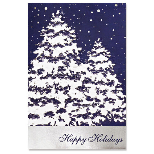 Snow Covered Trees Holiday Card