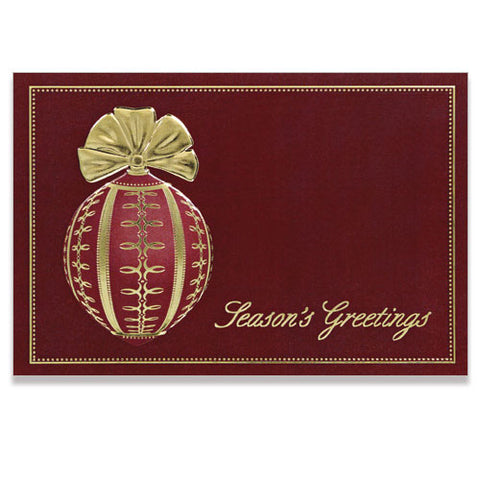 Old World Burgundy Ornament Holiday Card