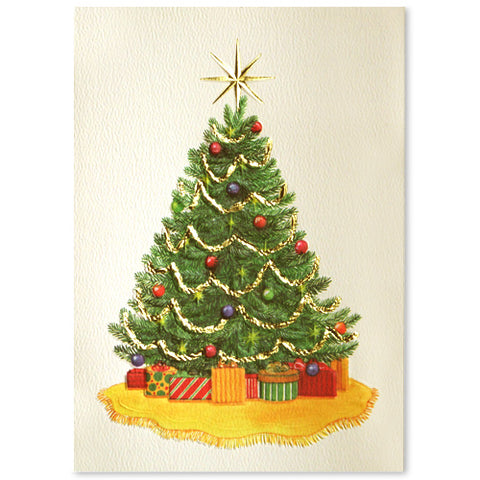 Gold Star Tree Holiday Card