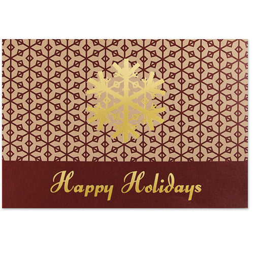 Gold Snowflake on Kraft Holiday Card