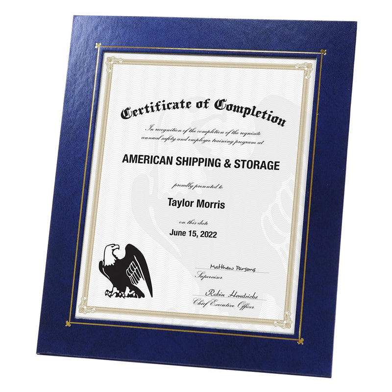 Personalized Deluxe Certificate Frame for 8x10 inserts (Blue or Black)