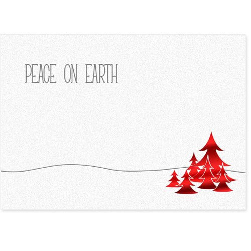 Red Peace on Earth Holiday Card
