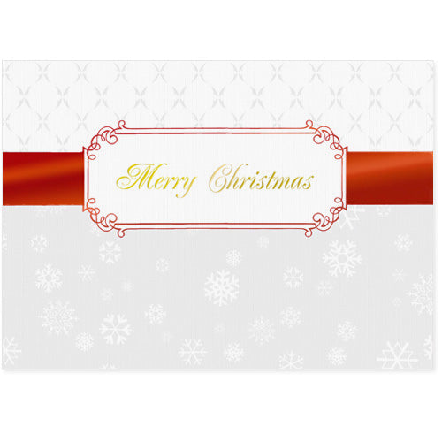 Red Christmas Ribbon Holiday Card